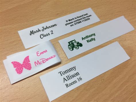 personalised name tags for clothing